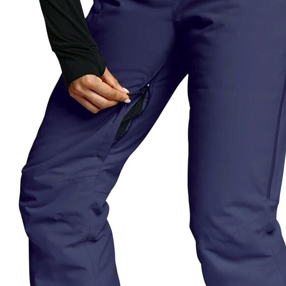 Eddie Bauer Ski Bibs Insulated Womens Large Navy Blue Waterproof Powder Search - Picture 13 of 15